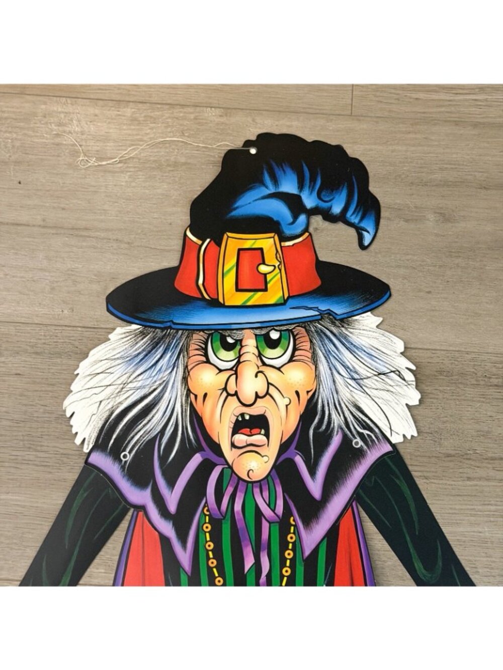 Vtg 1988 Beistle 40” Halloween Witch Die Cut Jointed Hinged Ephemera Seasonal